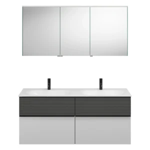 Burgbad FIUMO Waschtisch Set mit Spiegelschrank 142 cm breit