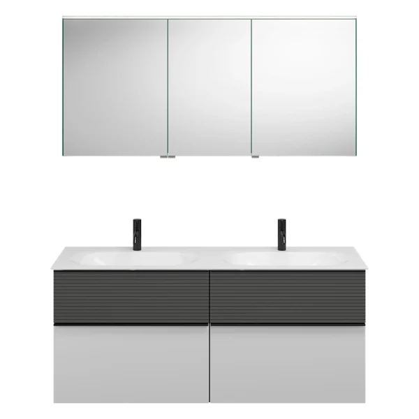 Burgbad FIUMO Waschtisch Set mit Spiegelschrank 142 cm breit