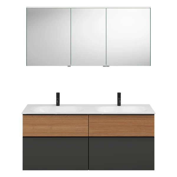 Burgbad FIUMO Waschtisch Set mit Spiegelschrank 142 cm breit