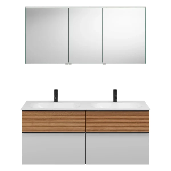 Burgbad FIUMO Waschtisch Set mit Spiegelschrank 142 cm breit