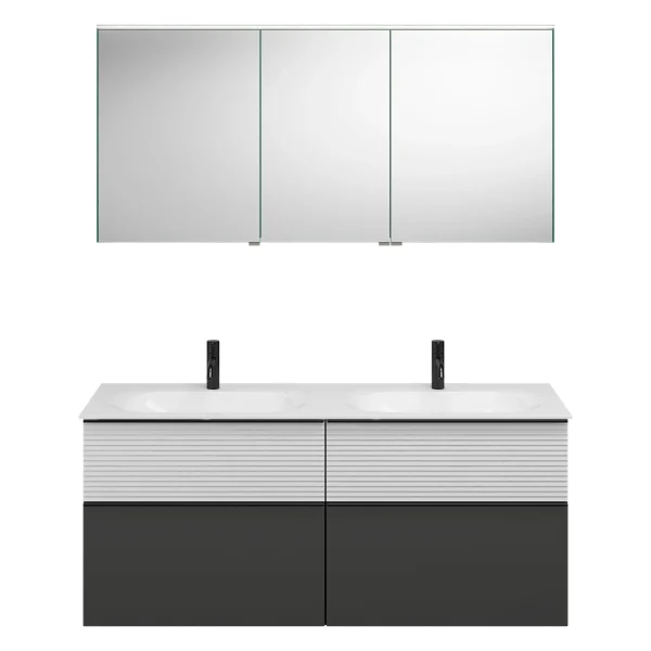 Burgbad FIUMO Waschtisch Set mit Spiegelschrank 142 cm breit