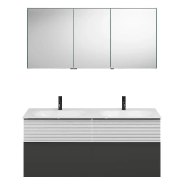 Burgbad FIUMO Waschtisch Set mit Spiegelschrank 142 cm breit