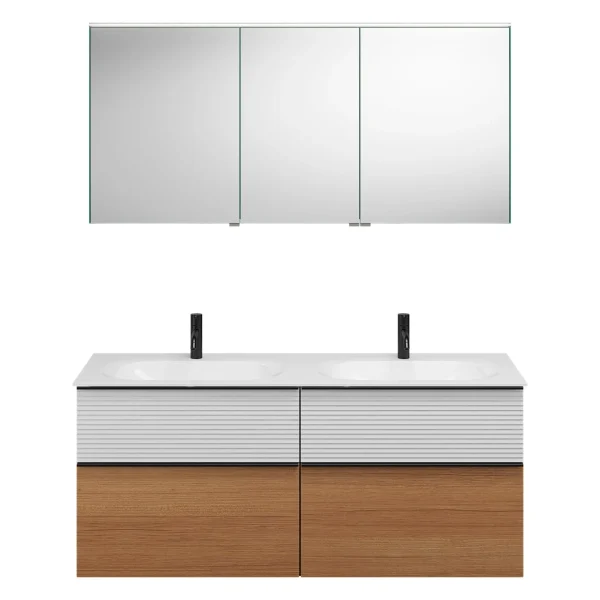 Burgbad FIUMO Waschtisch Set mit Spiegelschrank 142 cm breit