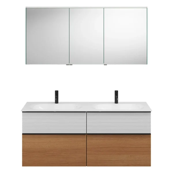 Burgbad FIUMO Waschtisch Set mit Spiegelschrank 142 cm breit