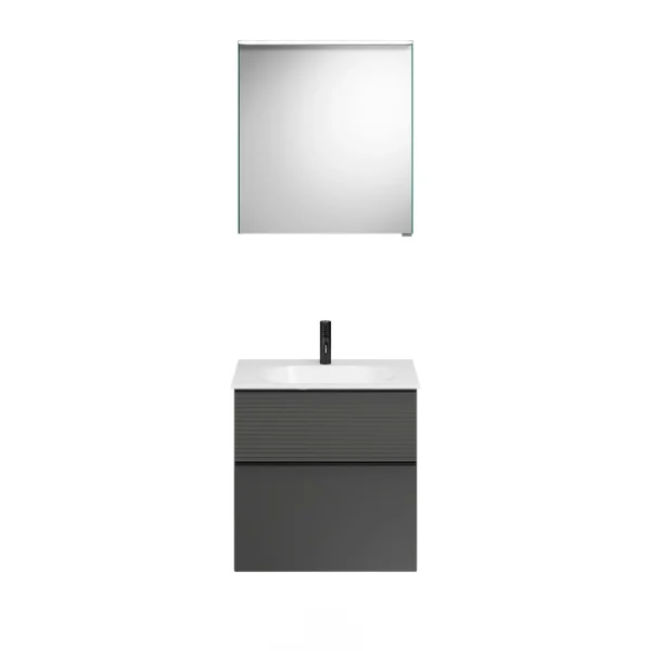 Burgbad FIUMO Waschtisch Set mit Spiegelschrank 62 cm breit