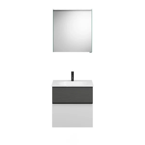 Burgbad FIUMO Waschtisch Set mit Spiegelschrank 62 cm breit
