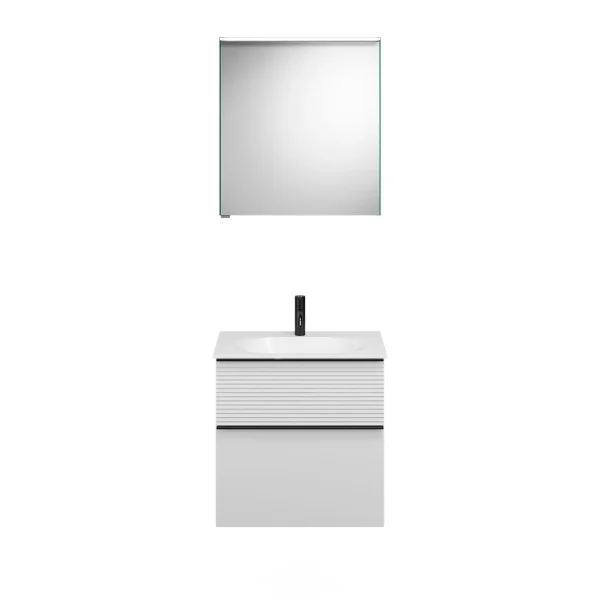 Burgbad FIUMO Waschtisch Set mit Spiegelschrank 62 cm breit