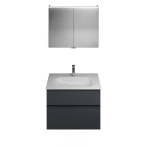 Burgbad FIUMO Waschtisch Set mit Spiegelschrank 82 cm breit