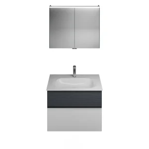 Burgbad FIUMO Waschtisch Set mit Spiegelschrank 82 cm breit