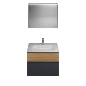 Burgbad FIUMO Waschtisch Set mit Spiegelschrank 82 cm breit