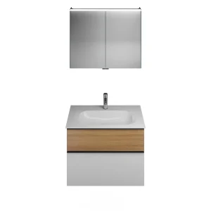 Burgbad FIUMO Waschtisch Set mit Spiegelschrank 82 cm breit