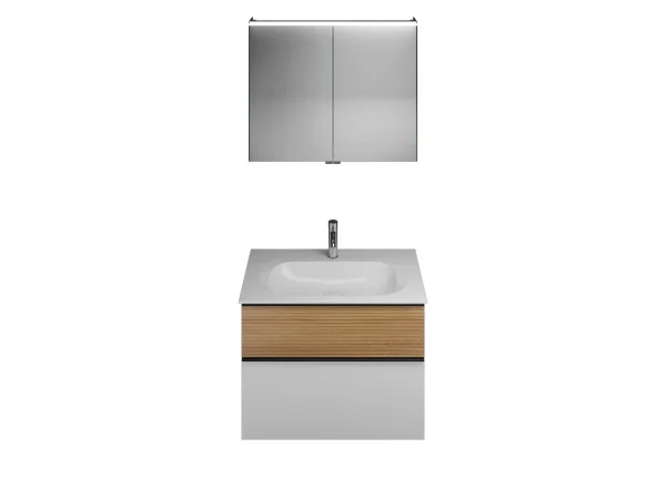 Burgbad FIUMO Waschtisch Set mit Spiegelschrank 82 cm breit