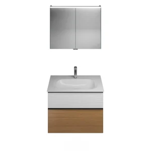 Burgbad FIUMO Waschtisch Set mit Spiegelschrank 82 cm breit