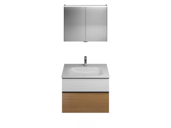 Burgbad FIUMO Waschtisch Set mit Spiegelschrank 82 cm breit