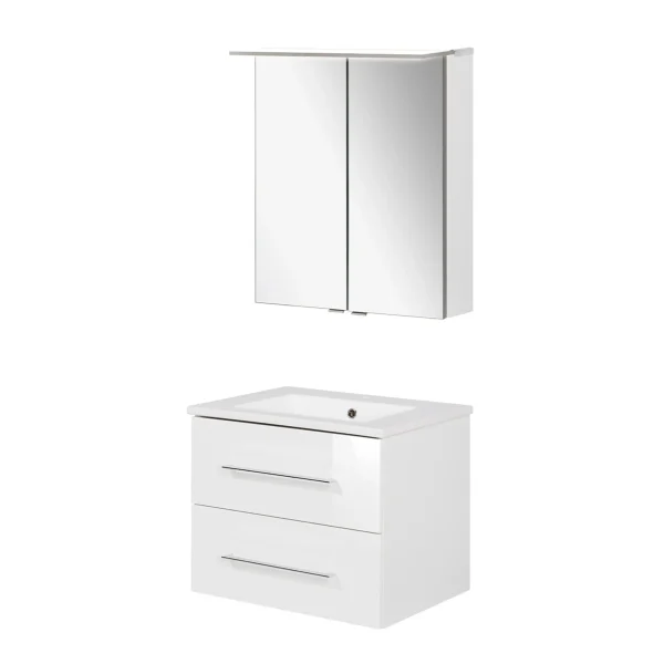 FACKELMANN B. PERFEKT Waschtisch Set mit Spiegelschrank 62 cm breit
