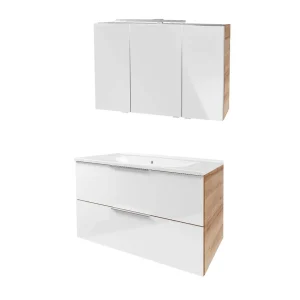 FACKELMANN B.BRILLANT Waschtisch Set mit Spiegelschrank 100 cm breit