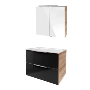 FACKELMANN B.BRILLLANT Waschtisch Set mit Spiegelschrank 80 cm breit