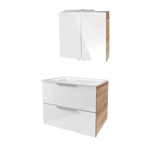 FACKELMANN B.BRILLLANT Waschtisch Set mit Spiegelschrank 80 cm breit