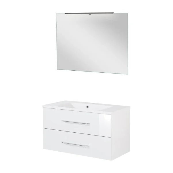 FACKELMANN B.CLEVER Waschtisch Set mit Spiegel 90 cm breit