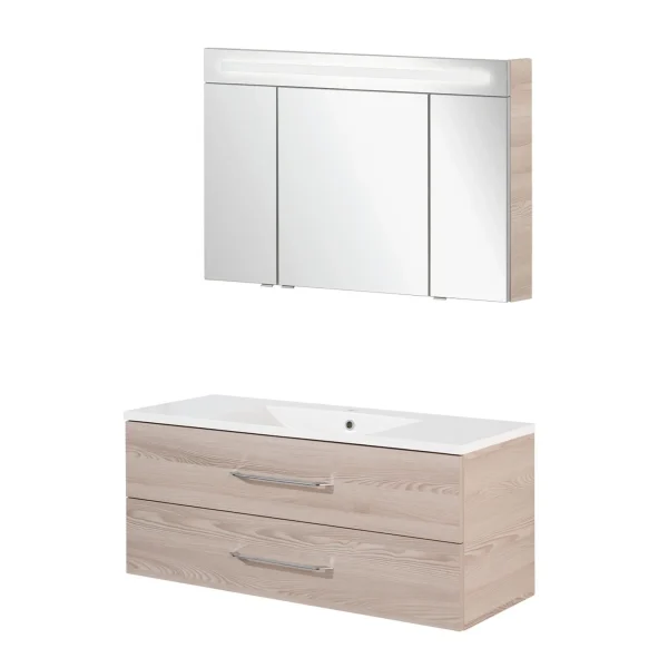 FACKELMANN B.CLEVER Waschtisch Set mit Spiegelschrank 120 cm breit