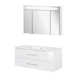 FACKELMANN B.CLEVER Waschtisch Set mit Spiegelschrank 120 cm breit