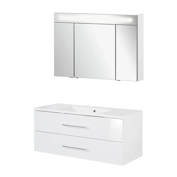FACKELMANN B.CLEVER Waschtisch Set mit Spiegelschrank 120 cm breit