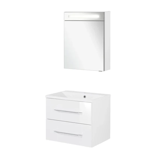 FACKELMANN B.CLEVER Waschtisch Set mit Spiegelschrank 60 cm breit