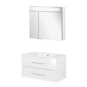 FACKELMANN B.CLEVER Waschtisch Set mit Spiegelschrank 90 cm breit