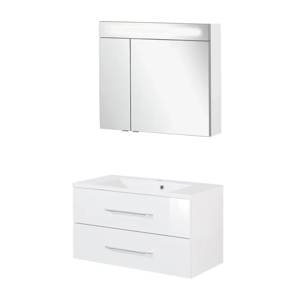 FACKELMANN B.CLEVER Waschtisch Set mit Spiegelschrank 90 cm breit