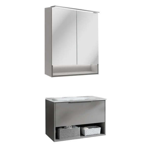 FACKELMANN B.PARIS Waschtisch Set mit Spiegelschrank 70 cm breit
