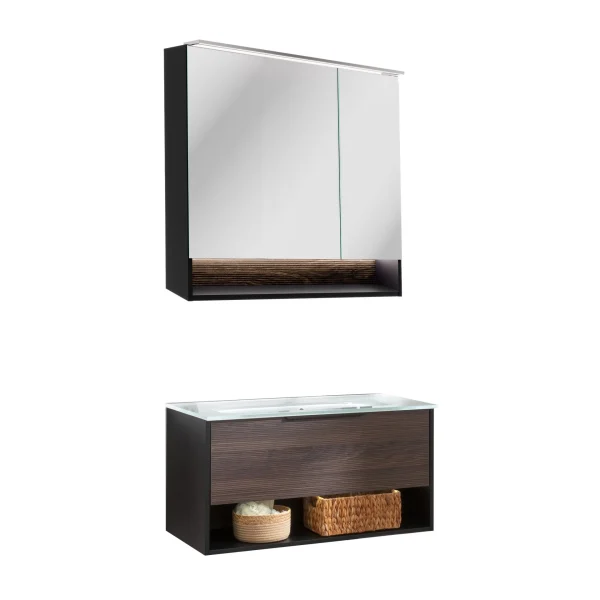 FACKELMANN B.PARIS Waschtisch Set mit Spiegelschrank 90 cm breit
