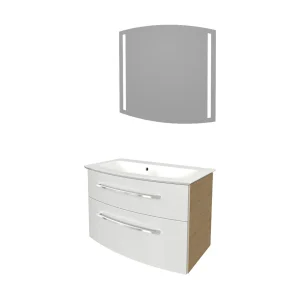 FACKELMANN B.STYLE Waschtisch Set mit Spiegel 80 cm breit