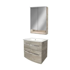 FACKELMANN B.STYLE Waschtisch Set mit Spiegelschrank 60 cm breit
