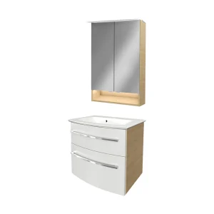 FACKELMANN B.STYLE Waschtisch Set mit Spiegelschrank 60 cm breit