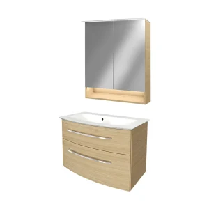 FACKELMANN B.STYLE Waschtisch Set mit Spiegelschrank 80 cm breit