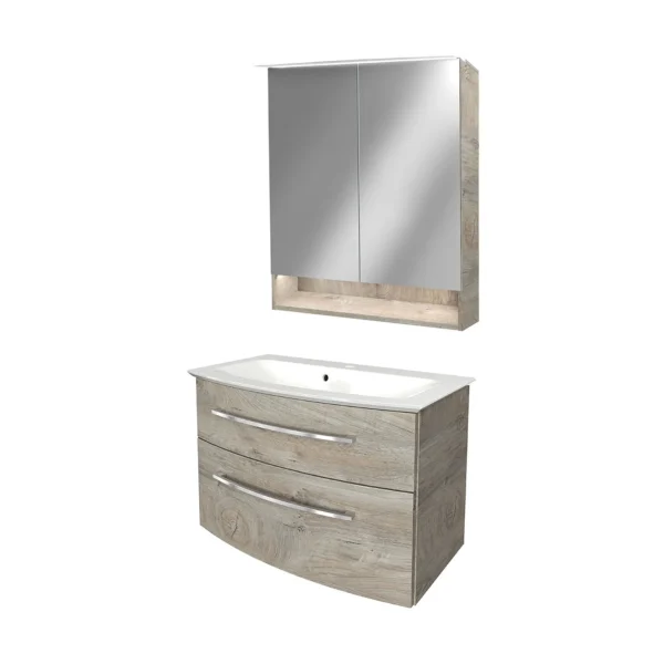 FACKELMANN B.STYLE Waschtisch Set mit Spiegelschrank 83 cm breit