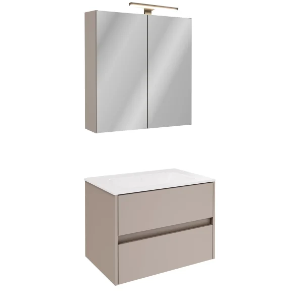 FACKELMANN COMPACT LINE Waschtisch Set mit Spiegelschrank 71 cm breit
