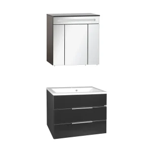 FACKELMANN KARA Waschtisch Set mit Spiegelschrank 80 cm breit