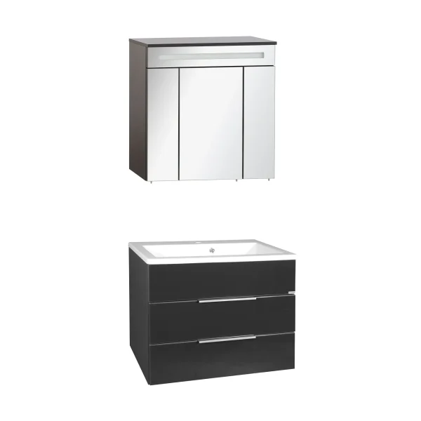 FACKELMANN KARA Waschtisch Set mit Spiegelschrank 80 cm breit