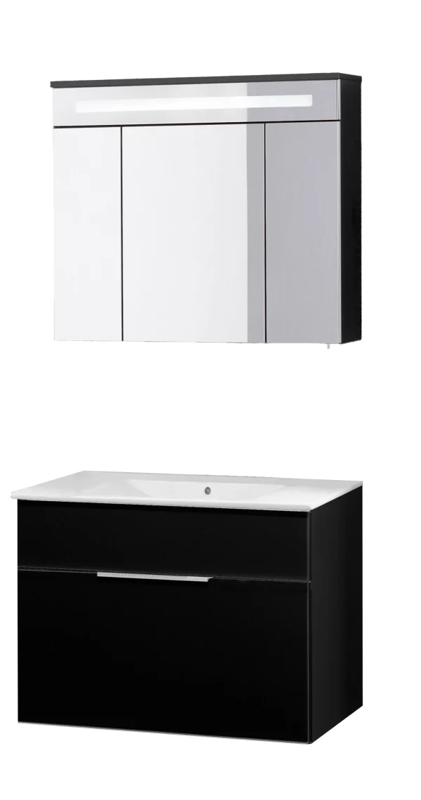 FACKELMANN KARA Waschtisch Set mit Spiegelschrank 80 cm breit