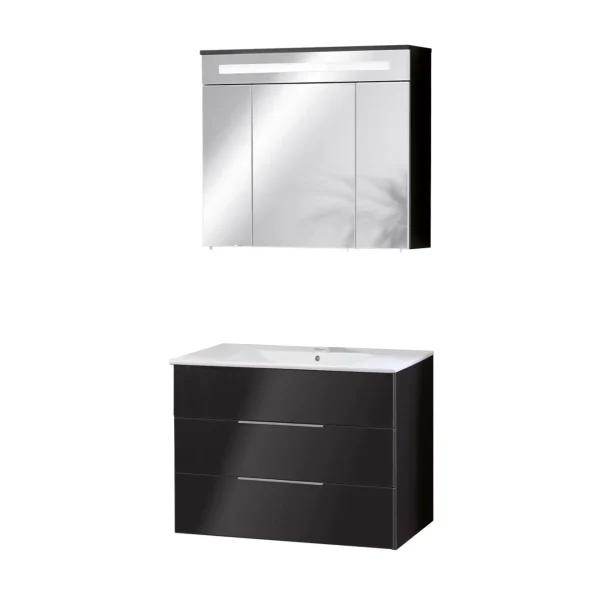 FACKELMANN KARA Waschtisch Set mit Spiegelschrank 80 cm breit