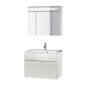 FACKELMANN KARA Waschtisch Set mit Spiegelschrank 80 cm breit