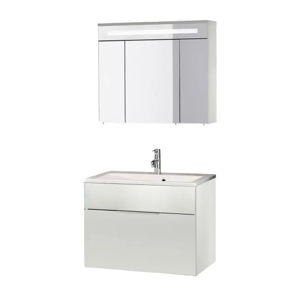 FACKELMANN KARA Waschtisch Set mit Spiegelschrank 80 cm breit