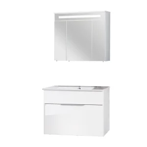 FACKELMANN KARA Waschtisch Set mit Spiegelschrank 80 cm breit