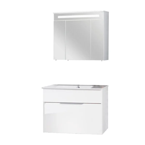 FACKELMANN KARA Waschtisch Set mit Spiegelschrank 80 cm breit