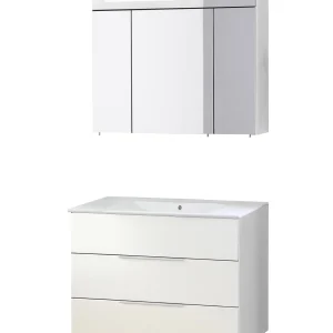 FACKELMANN KARA Waschtisch Set mit Spiegelschrank 80 cm breit