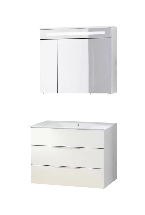 FACKELMANN KARA Waschtisch Set mit Spiegelschrank 80 cm breit