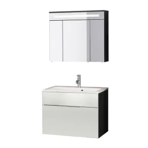 FACKELMANN KARA Waschtisch Set mit Spiegelschrank 80 cm breit