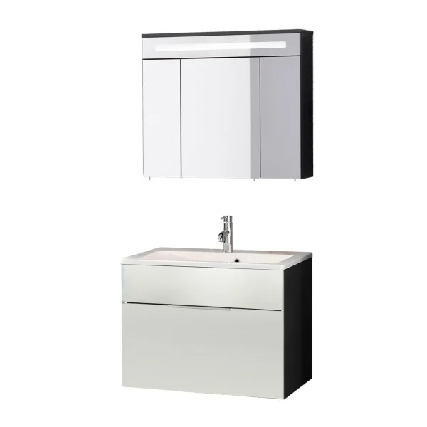 FACKELMANN KARA Waschtisch Set mit Spiegelschrank 80 cm breit