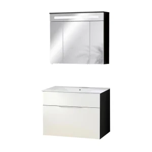 FACKELMANN KARA Waschtisch Set mit Spiegelschrank 80 cm breit